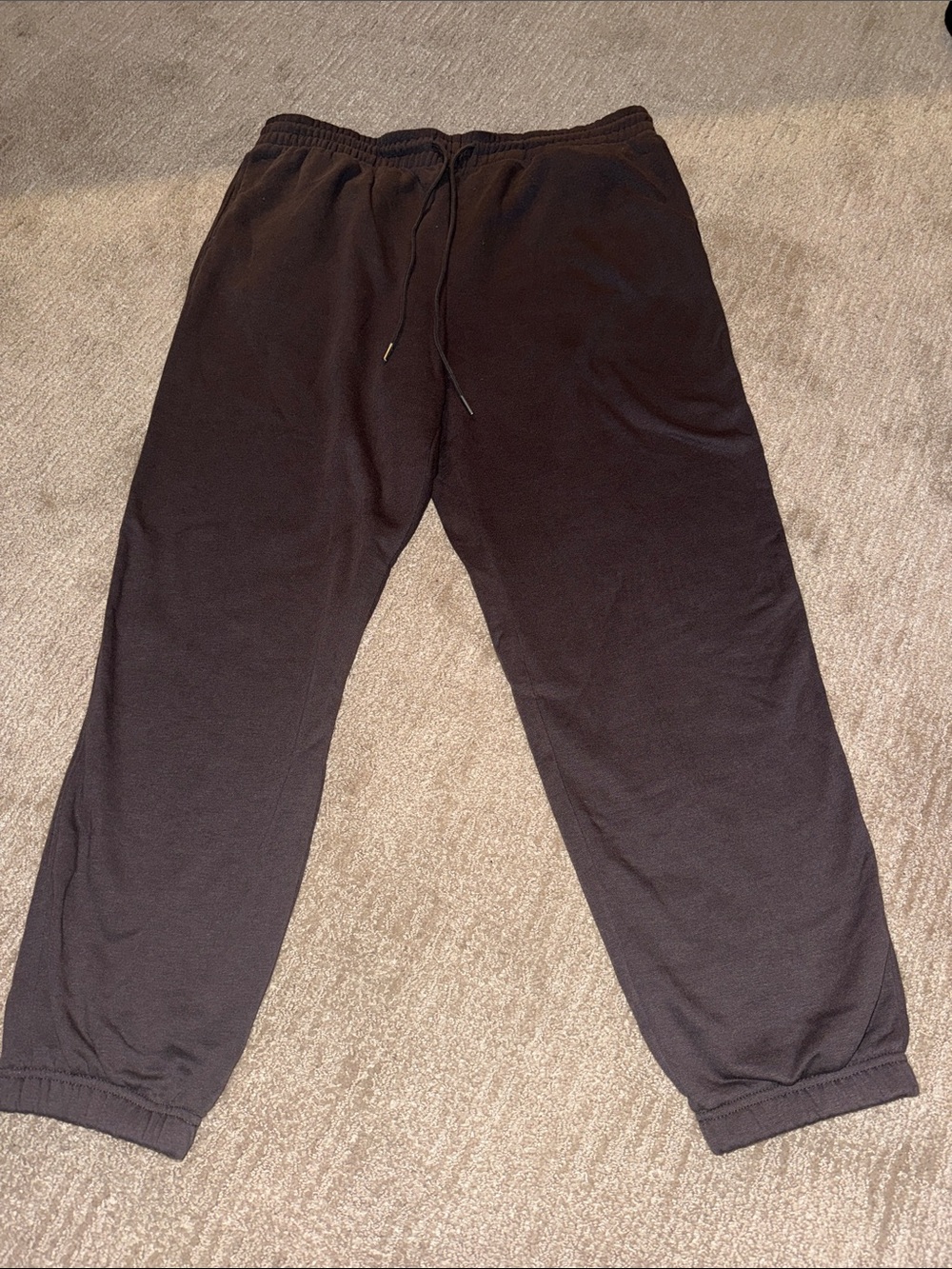 Women’s Brown Elastic Waist Drawstring Joggers